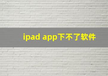 ipad app下不了软件